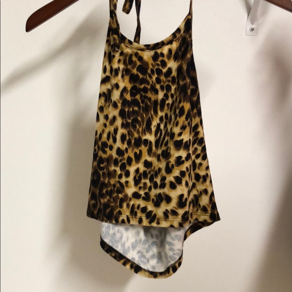 Cheetah Crop Top with Tied Straps